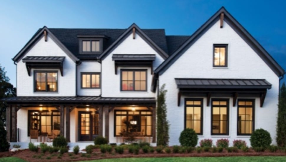 Black and white house by Toll Brothers.