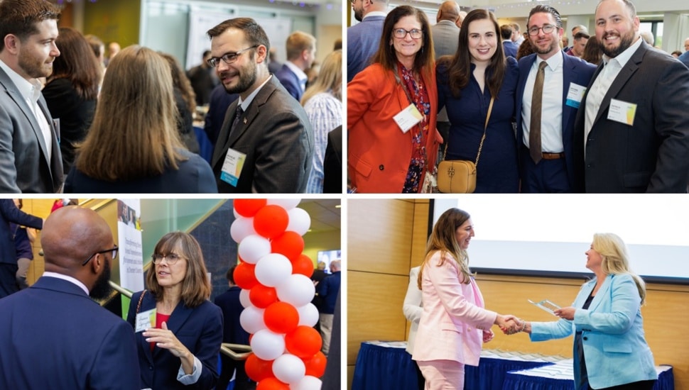 Photo collage of awards reception.
