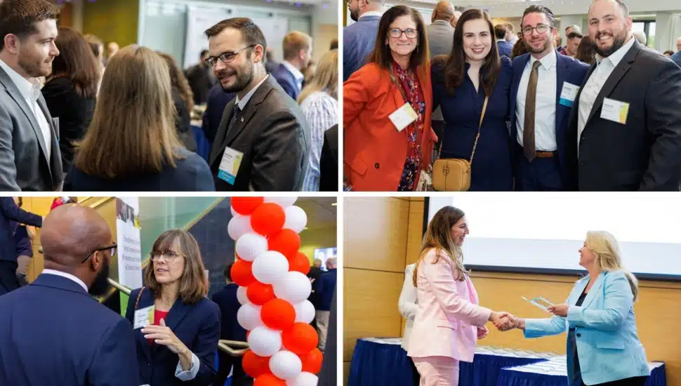 Photo collage of awards reception.