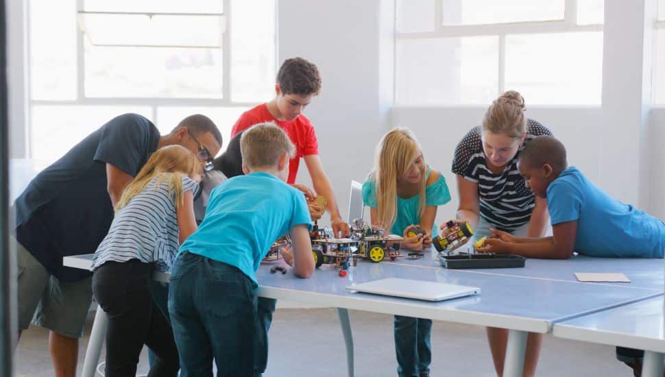 Young students doing after school activities.