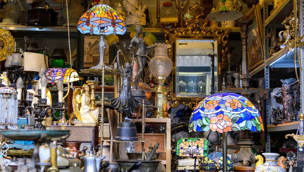 Inside an antique shop