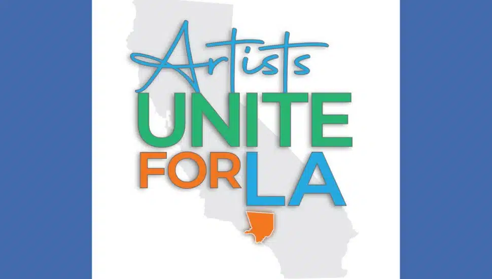 A graphic for Uptown's "Artists Unite for LA."
