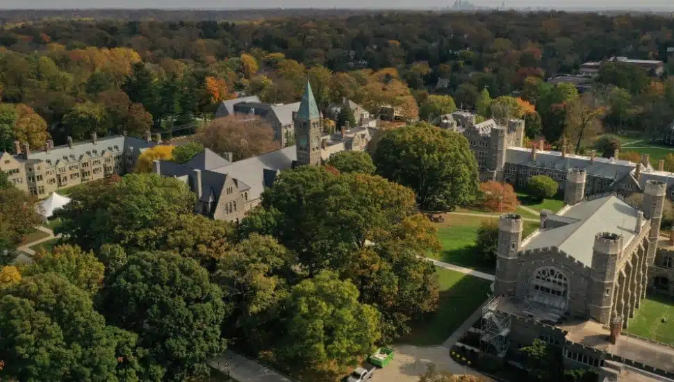 Bryn Mawr College aerial view.