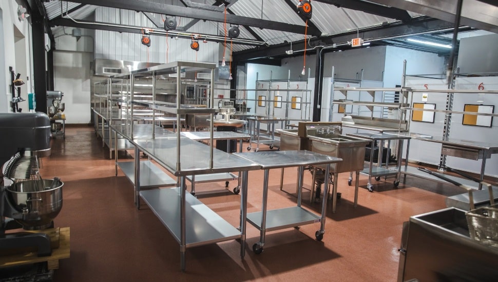Co-working kitchen space.