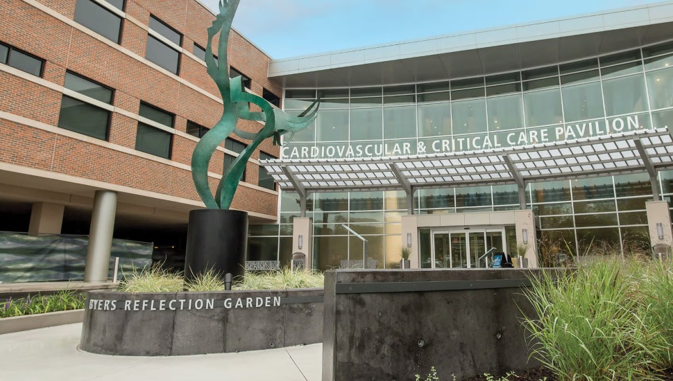 Cardiovascular pavilion and garden at Doylestown Hospital.