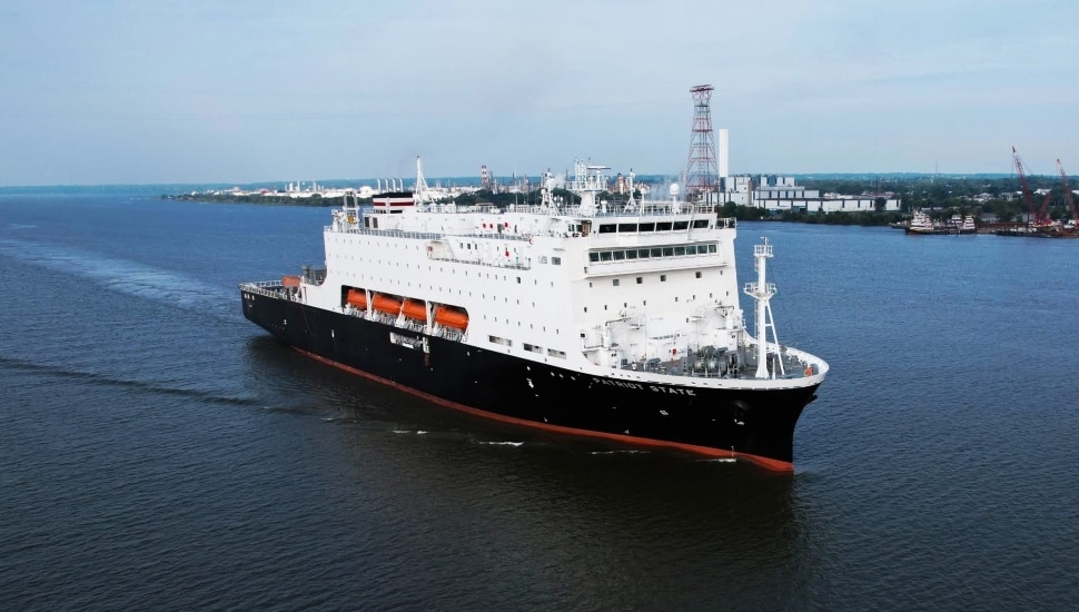 Ship in water.