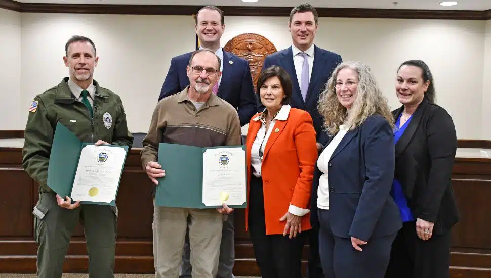 Keep PA Beautiful Award Winners with commissioners.