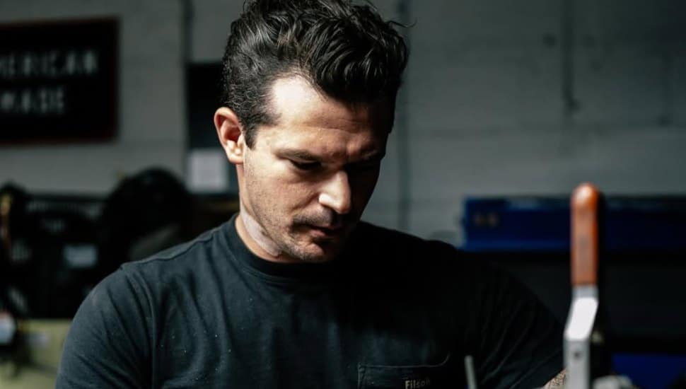 Steve Pellegrino working with a knife.
