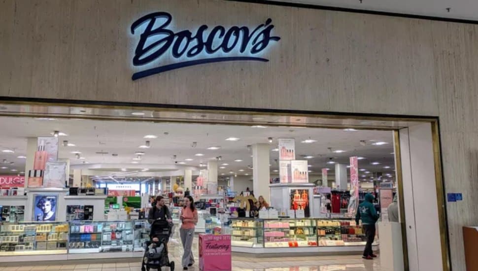 People walking out of Boscov's department store.