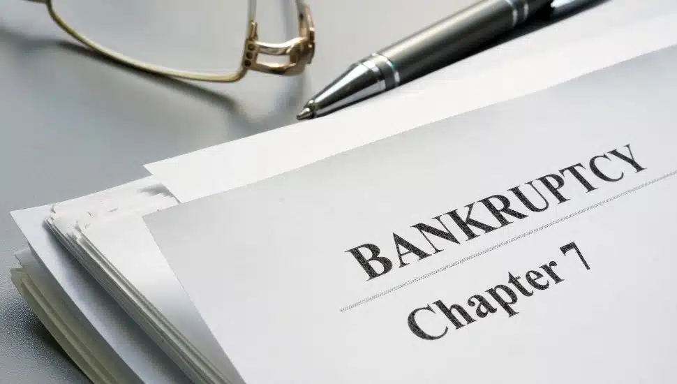 Chapter 7 Bankruptcy petition and glasses