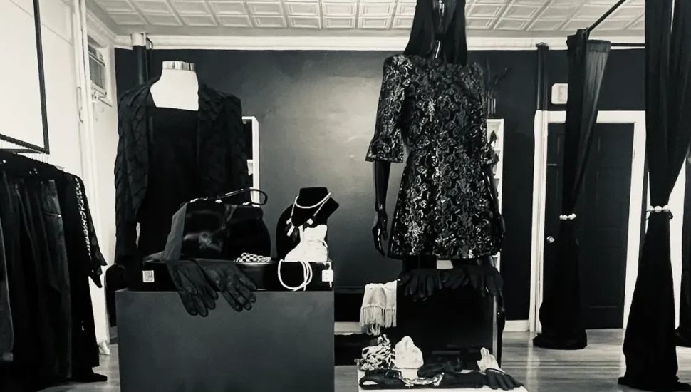 DRK MTTR clothing items and shoes with a mannequin standing.
