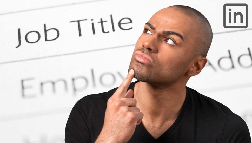 Young man looking at job titles