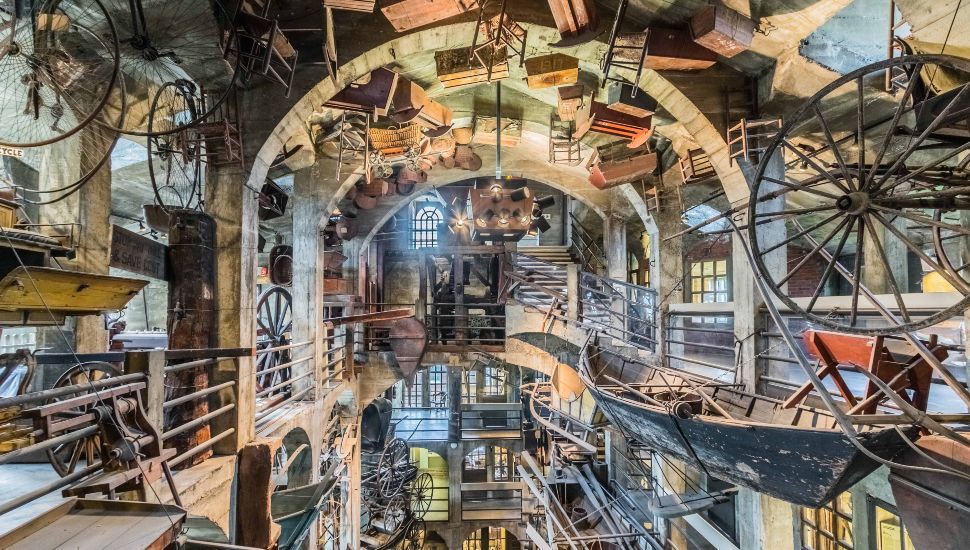 Mercer Museum interior exhibit.