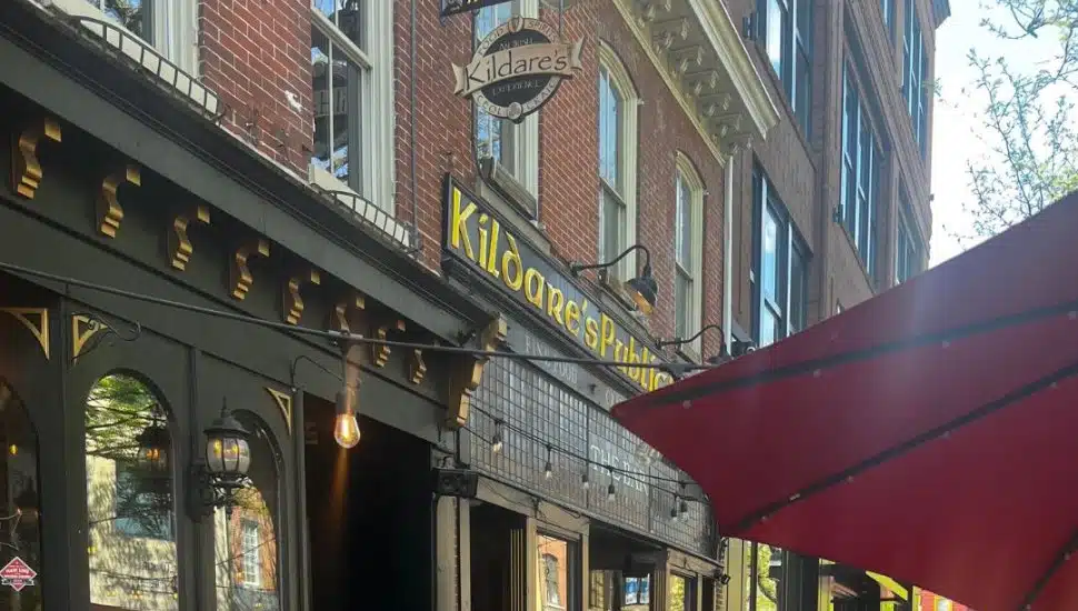 The signs on Kildare's Irish Pub.
