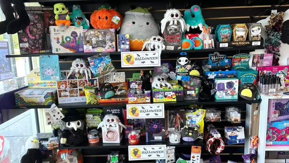 Monkey Fish Toys toys on shelves.