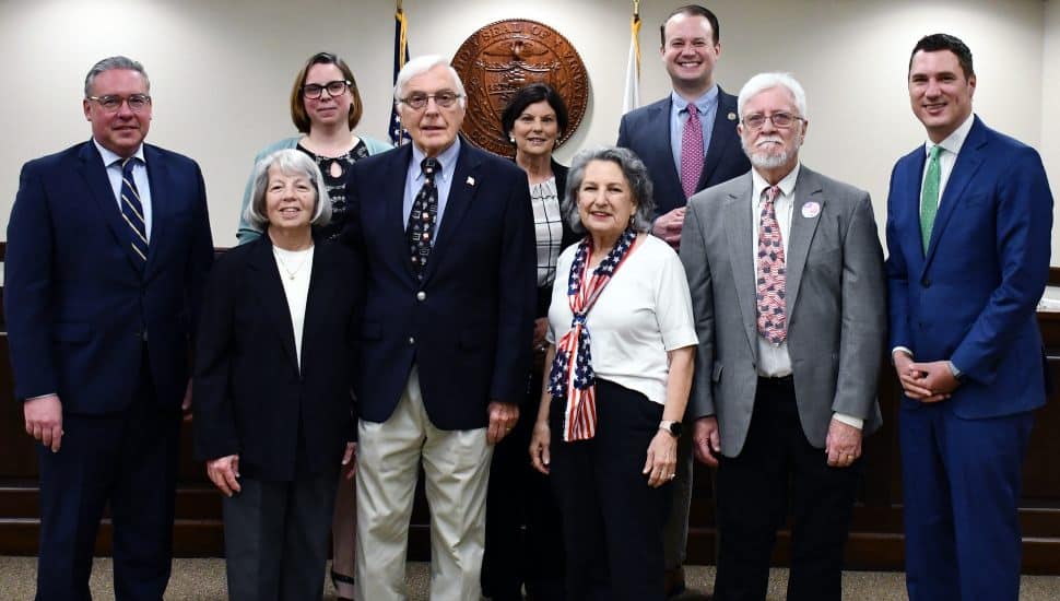 Chester County voters with Secretary of State and commissioners.