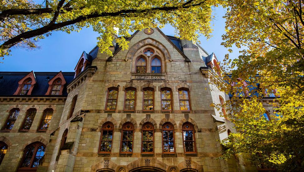 Penn Arts Sciences building with old and pretty architecture.