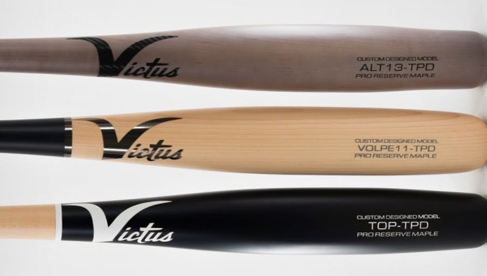 Three Victus Sports Torpedo Bats lined up.