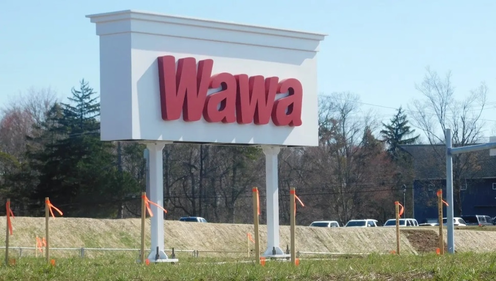 Wawa sign in Newtown.