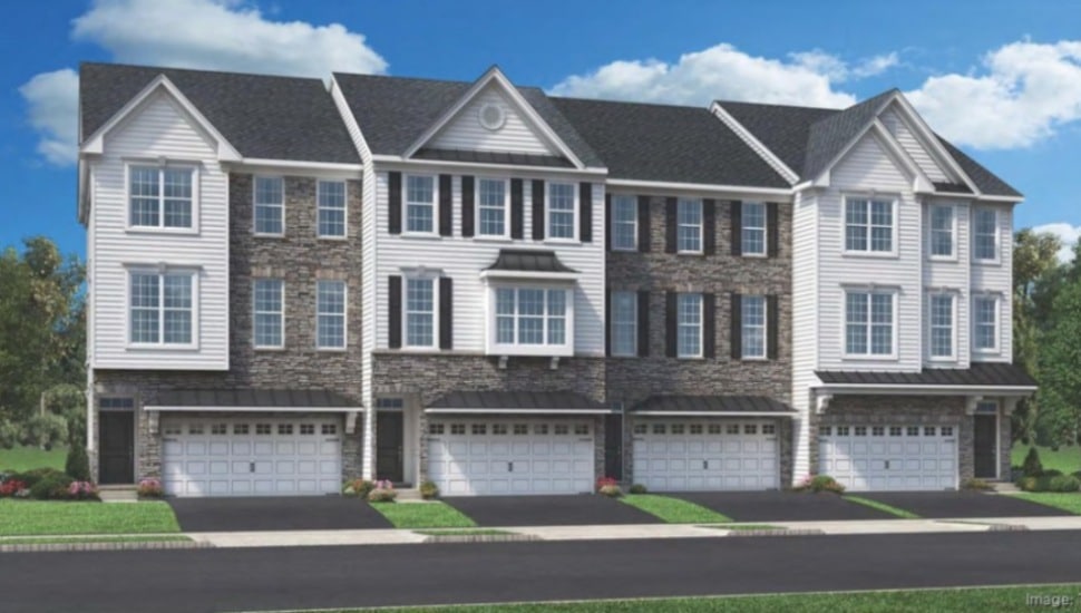 Rendering example of Toll Brothers townhomes in New Britain township.
