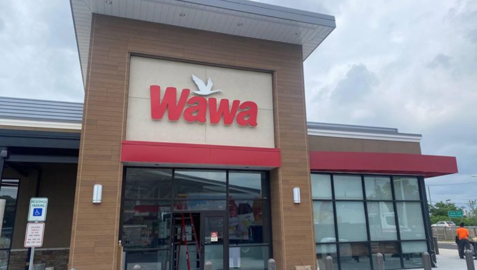 Exterior of Wawa store.
