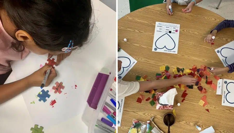 Kids do crafts to help cope with their emotions.