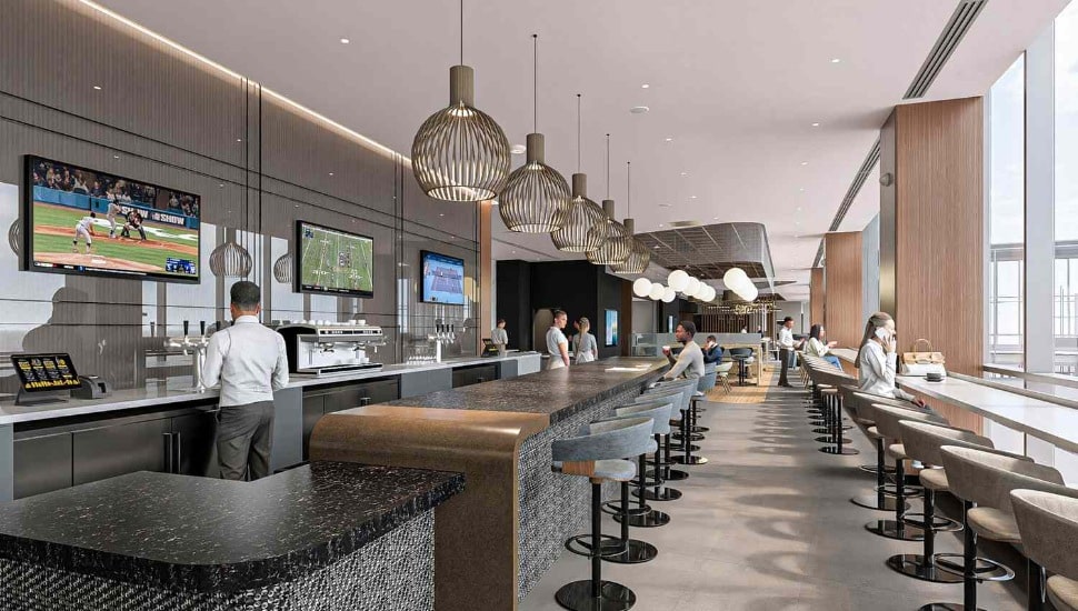 American Airlines rendering of new business class lounge.