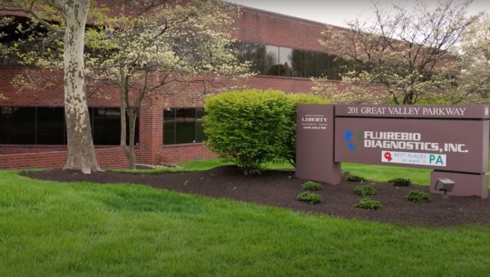 The exterior of Fujirebio Diagnostics' Malvern location