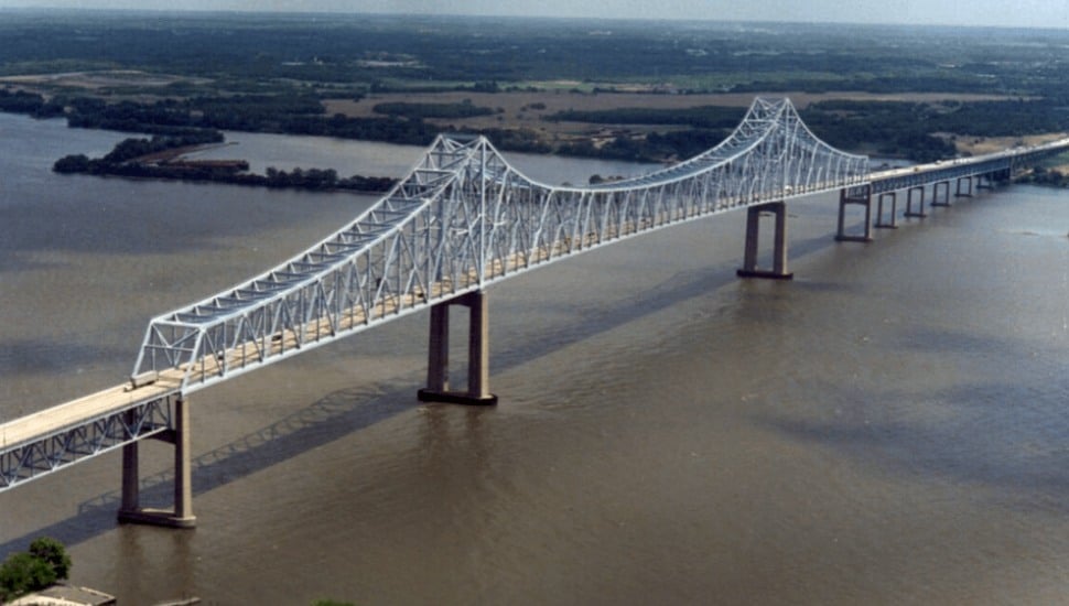 Commodore Barry Bridge aerial view.