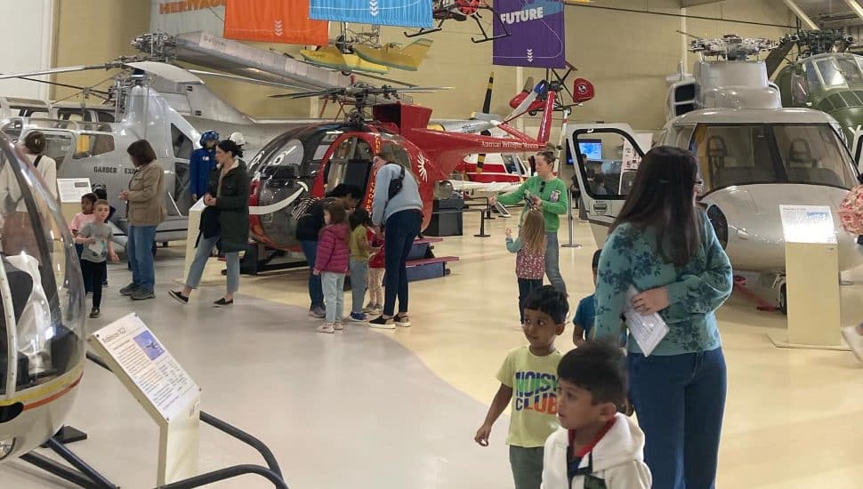 Families visiting the American Helicopter Museum in West Chester.