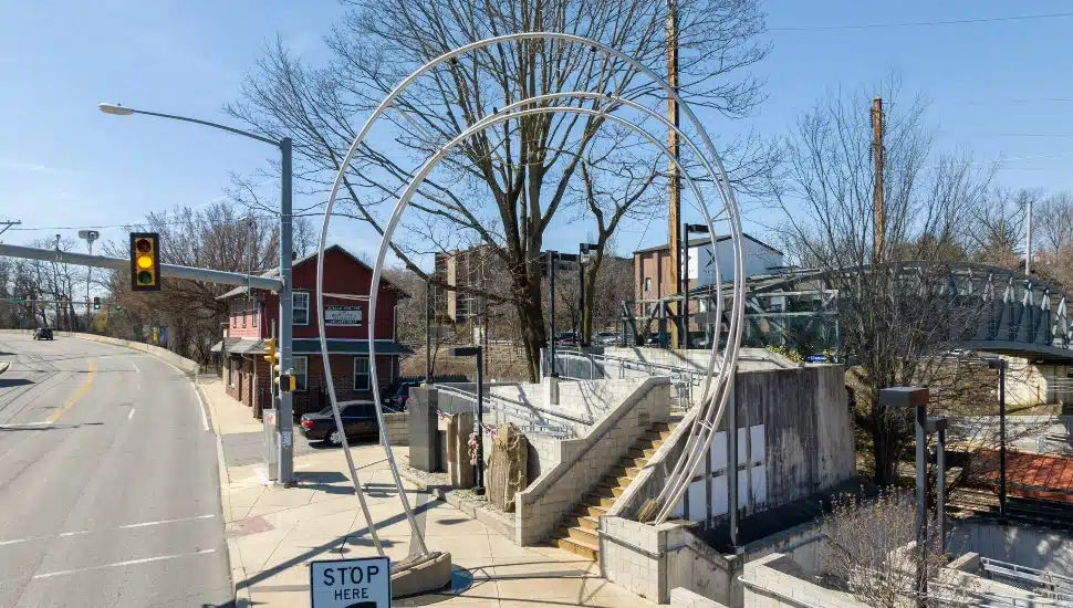 The Berwyn Veterans Memorial in downtown Berwyn.