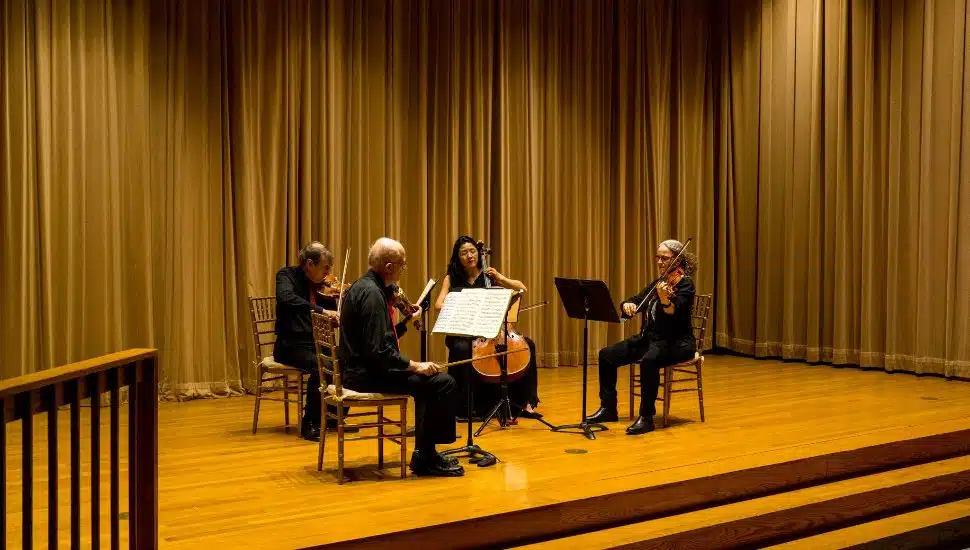 Musicians on stage for Kennett Symphony.