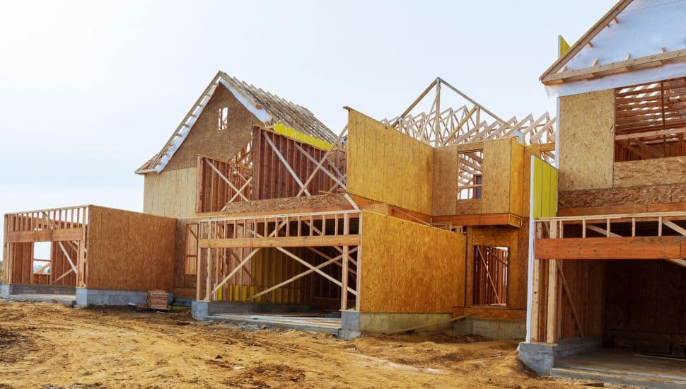 Houses under construction.