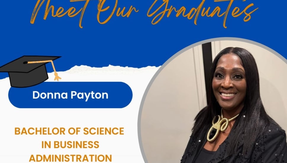 Donna Payton "Journey to Commencement" Peirce College graphic.