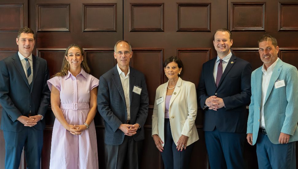 Chester County Commissioner Josh Maxwell; Chester County Chamber of Industry President & CEO Laura Manion; Dr. Mark Zandi, Chief Economist at Moody’s Analytics; Chester County Commissioner Marion Moskowitz; Chester County Commissioner Eric Roe; and Chester County Economic Development Council President & COO Mike Grigalonis