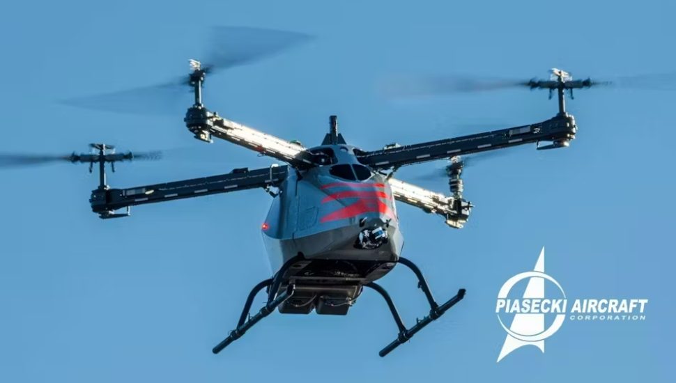 Piasecki Aircraft Corporation's KARGO UAV uncrewed drone in the air.