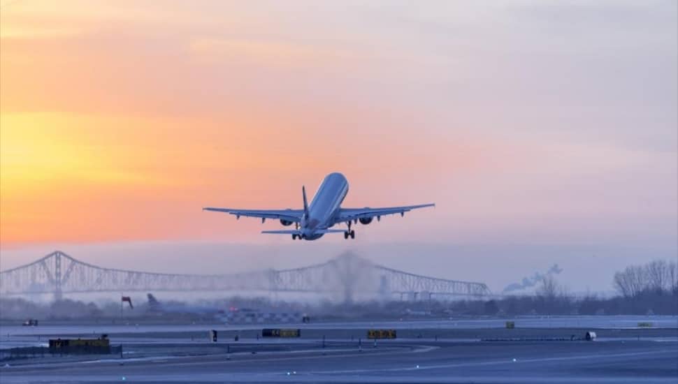 Plane taking off from airport