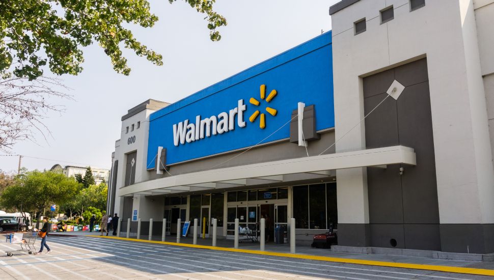 Walmart entrance outside.