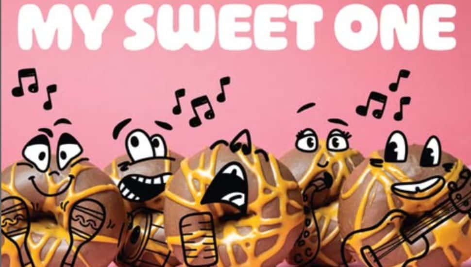 Asher's Chocolate and Federal Donuts collaboration, the "My Sweet One" donuts have doodles to make them look like a rock band.