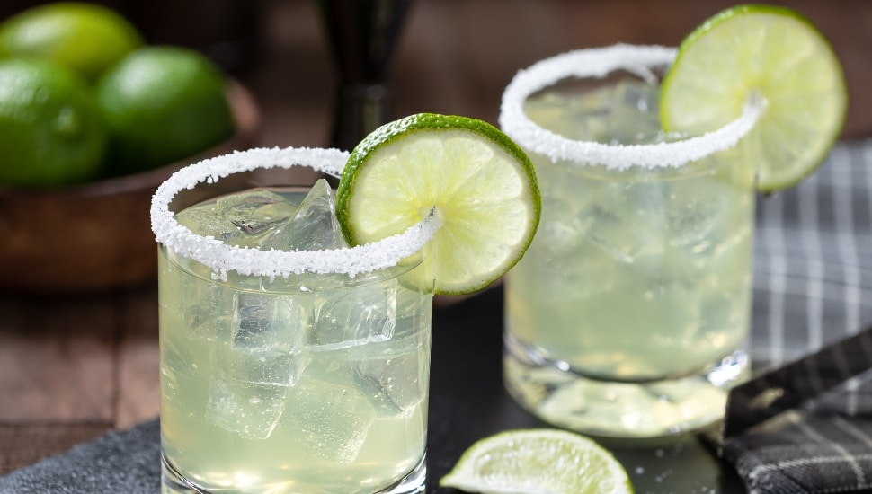 Two glasses of margaritas.