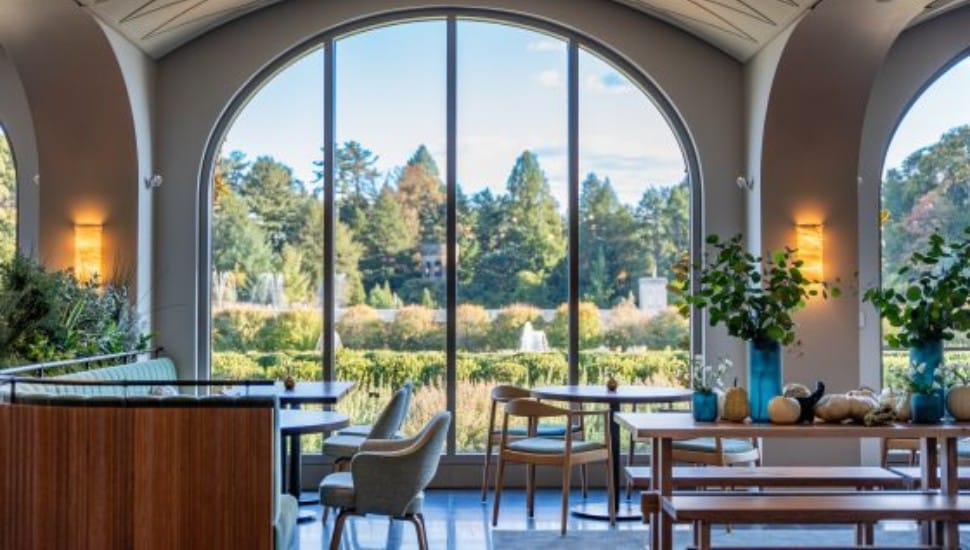 The interior of Longwood Gardens’ new 1906 restaurant.