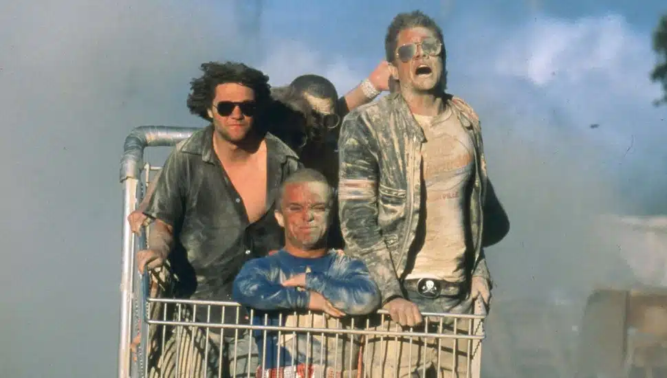 Bam Margera, left, alongside Jason Acuña and Johnny Knoxville in "Jackass: The Movie."