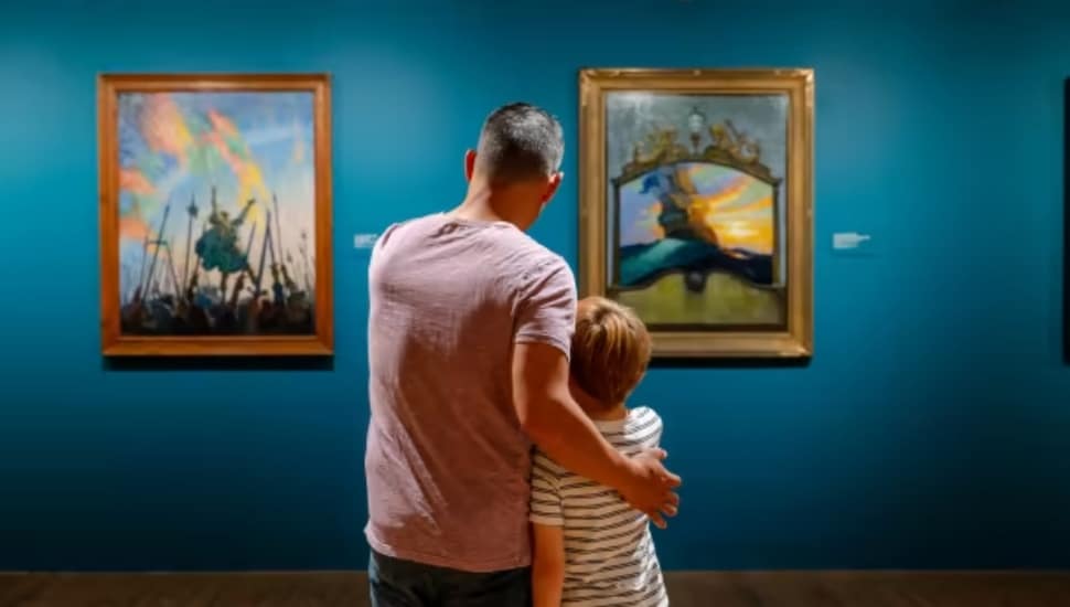 Two visitors at Chester County's Brandywine Museum of Art.