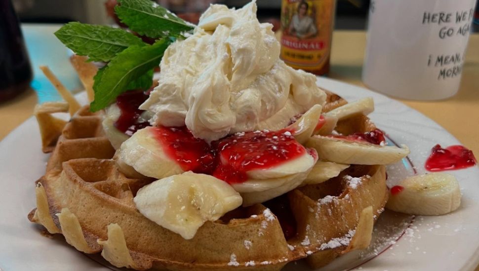 Breakfast waffle.