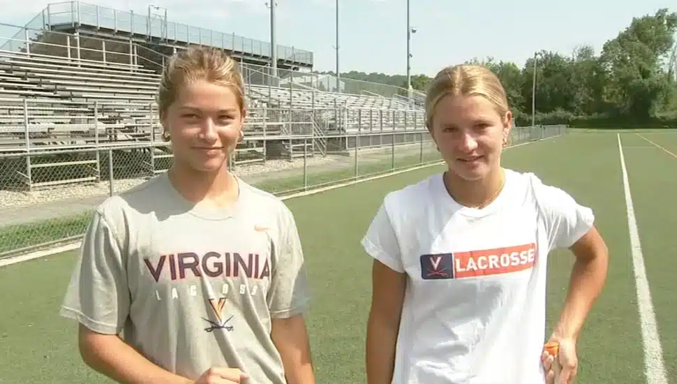 Twin lacrosse players Ava and Brinn Findora.