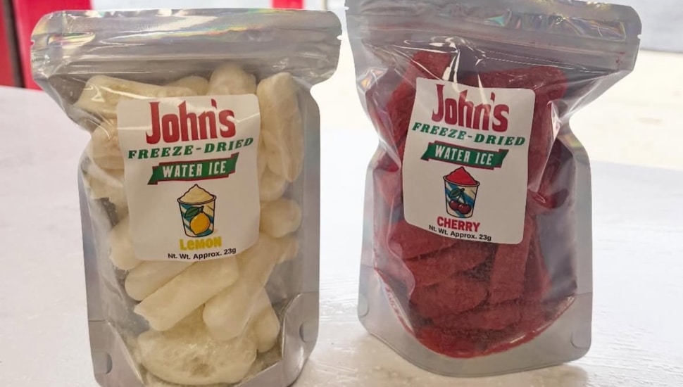 John's freeze-dried water ice in cups.