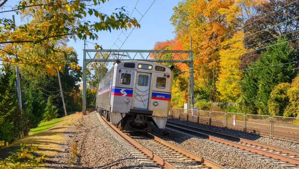 SEPTA train on tracks.