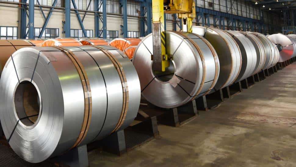 Inside a steel mill.