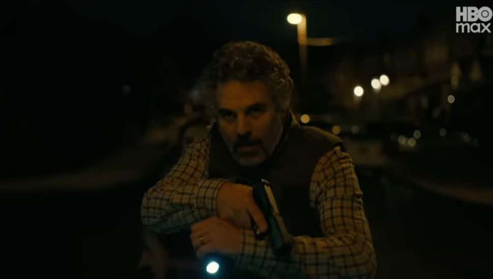 Mark Ruffalo holds gun and flashlight in Task screenshot.