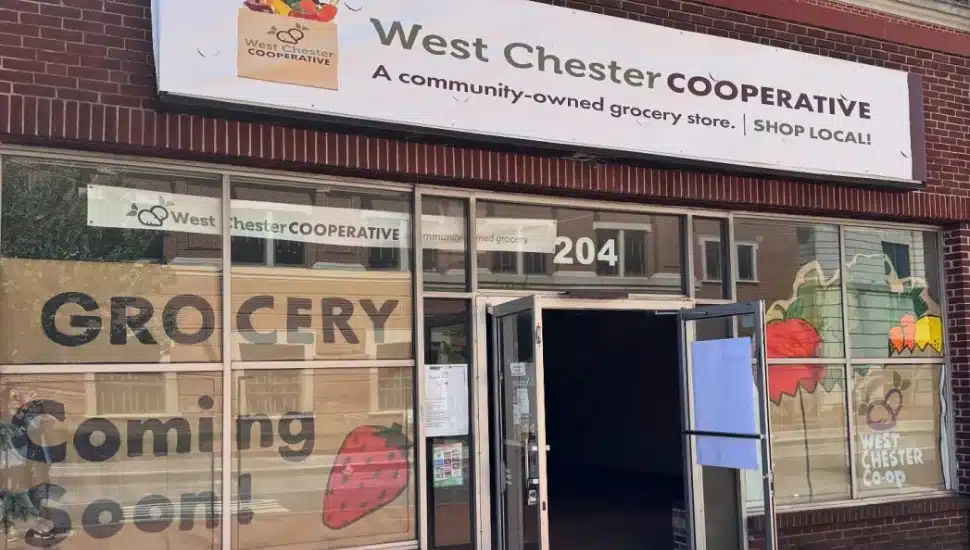 The exterior of the upcoming West Chester Cooperative storefront in downtown West Chester.